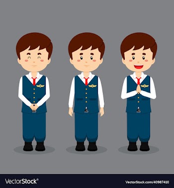 steward character with various expression