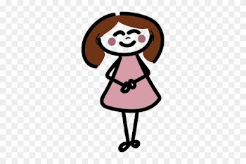 Stick Figure In A Pink Dress - Happy Girl Stick Figure