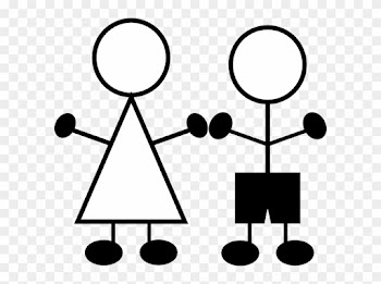 Stick Figures Girl N Boy Clip Art - Stick Girl Clipart