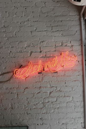 Stick with Me pink neon signage