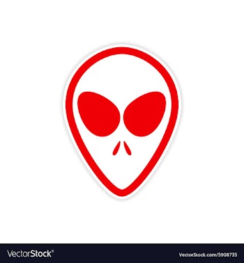 Sticker alien with big eyes on a white background vector image