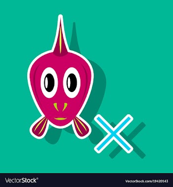 Sticker aquarium fish silhouette colorful vector image