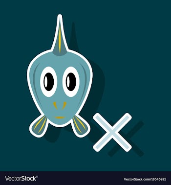 Sticker aquarium fish silhouette colorful vector image