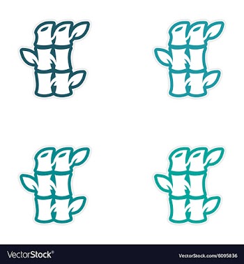 Sticker assembly bamboo vector image