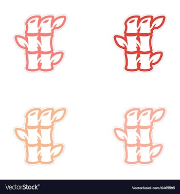 Sticker assembly bamboo vector image