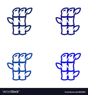 Sticker assembly bamboo vector image