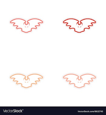 Sticker assembly Bright silhouette of a bat on vector image
