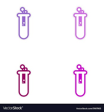 Sticker assembly flasks with liquid on a white vector image