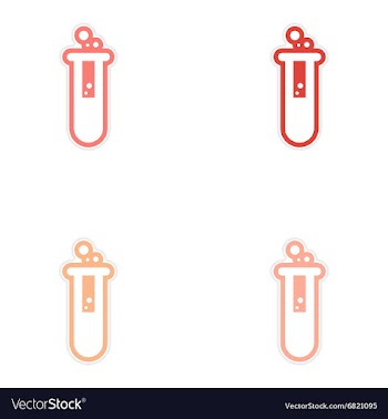 Sticker assembly flasks with liquid on a white vector image