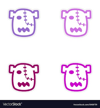 Sticker assembly head zombie on a white background vector image