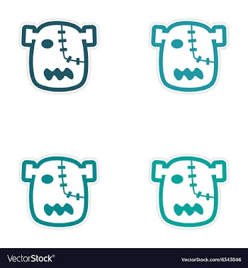 Sticker assembly head zombie on a white background vector image