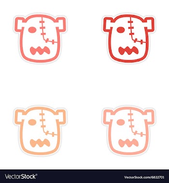 Sticker assembly head zombie on a white background vector image