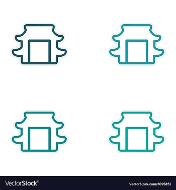 Sticker assembly Japanese arch vector image
