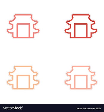 Sticker assembly Japanese arch vector image