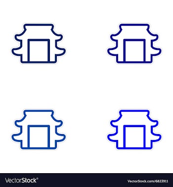 Sticker assembly Japanese arch vector image