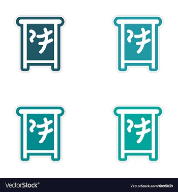 Sticker assembly Japanese characters vector image