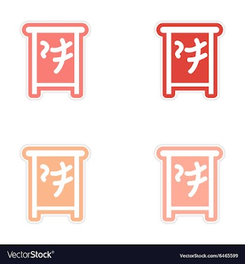 Sticker assembly Japanese characters vector image