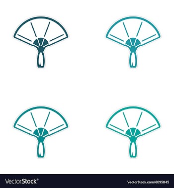 Sticker assembly Japanese fans vector image