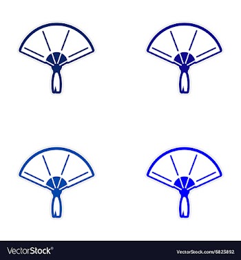 Sticker assembly Japanese fans vector image
