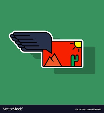 Sticker attached photo line icon on background vector image