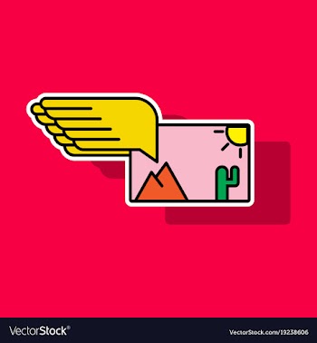 Sticker attached photo line icon on background vector image