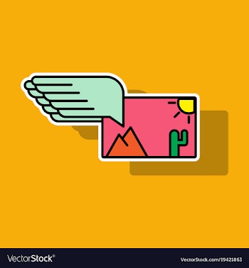 Sticker attached photo line icon on background vector image