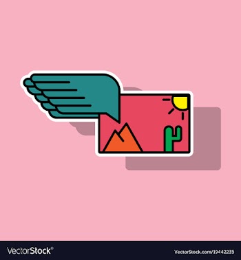 Sticker attached photo line icon on background vector image