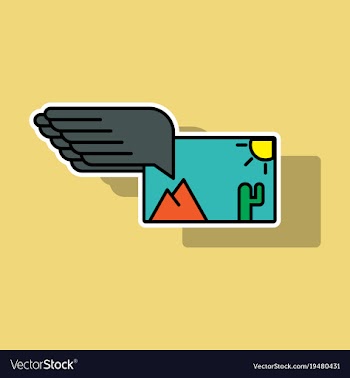 Sticker attached photo line icon on background vector image