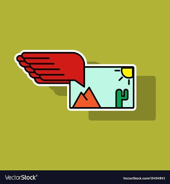 Sticker attached photo line icon on background vector image