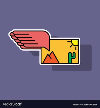 Sticker attached photo line icon on background vector image