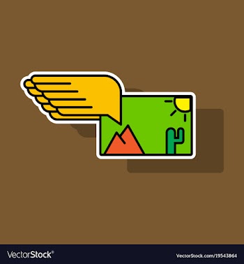 Sticker attached photo line icon on background vector image