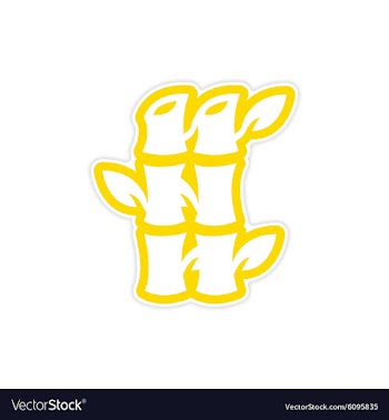 Sticker bamboo vector image