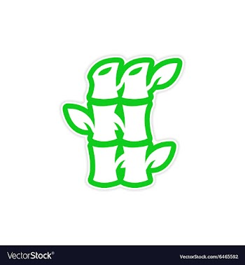 Sticker bamboo vector image