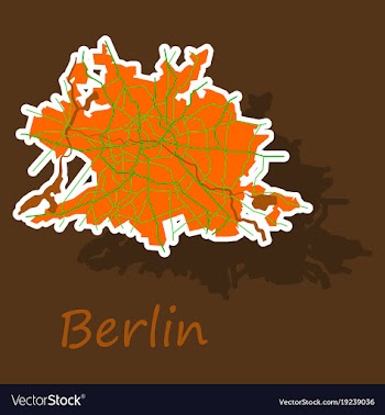 Sticker berlin city map with boroughs silhouette vector image