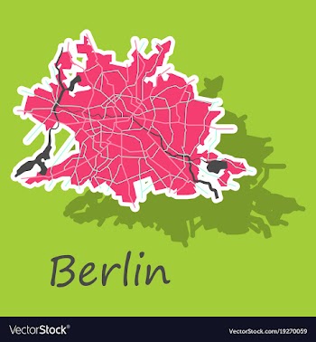 Sticker berlin city map with boroughs silhouette vector image