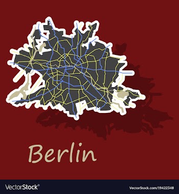 Sticker berlin city map with boroughs silhouette vector image