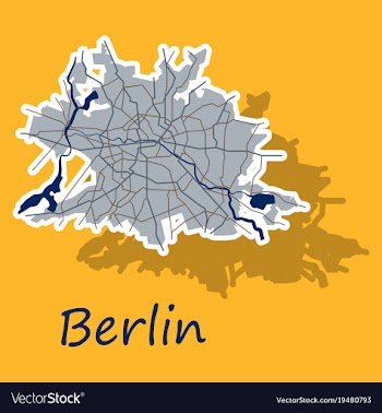 Sticker berlin city map with boroughs silhouette vector image