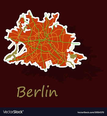Sticker berlin city map with boroughs silhouette vector image