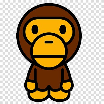 Sticker bomb , yellow and red monkey illustration transparent background PNG clipart