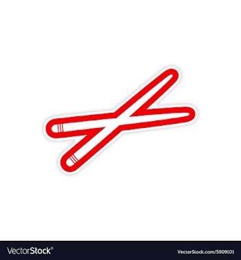 Sticker bright chopsticks for sushi on white vector image