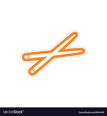 Sticker bright chopsticks for sushi on white vector image