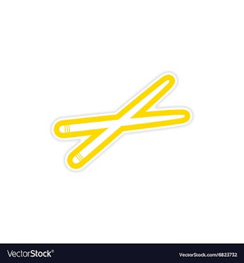 Sticker bright chopsticks for sushi on white vector image