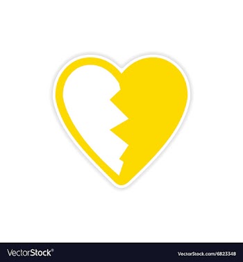 Sticker bright heart broken into pieces on a white vector image
