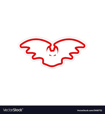 Sticker Bright silhouette of a bat on a white vector image