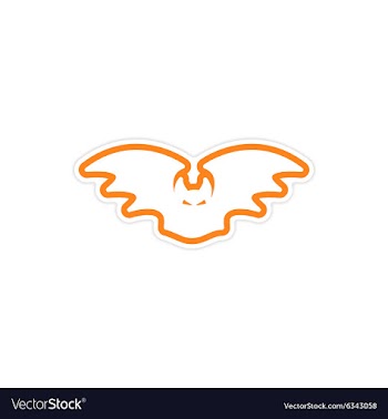 Sticker Bright silhouette of a bat on a white vector image