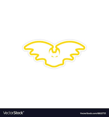 Sticker Bright silhouette of a bat on a white vector image