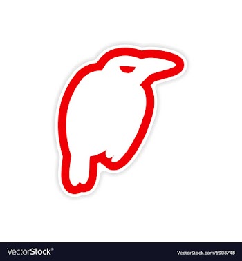Sticker bright silhouette of a raven on white vector image