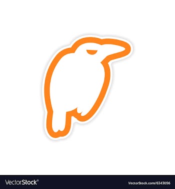 Sticker bright silhouette of a raven on white vector image