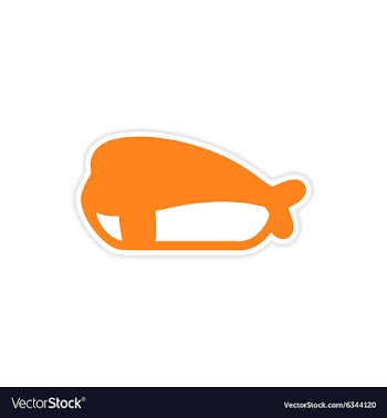Sticker bright sushi nigiri with shrimp on a white vector image