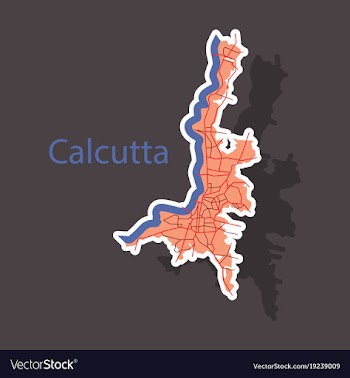 Sticker calcutta map city with borders of the vector image